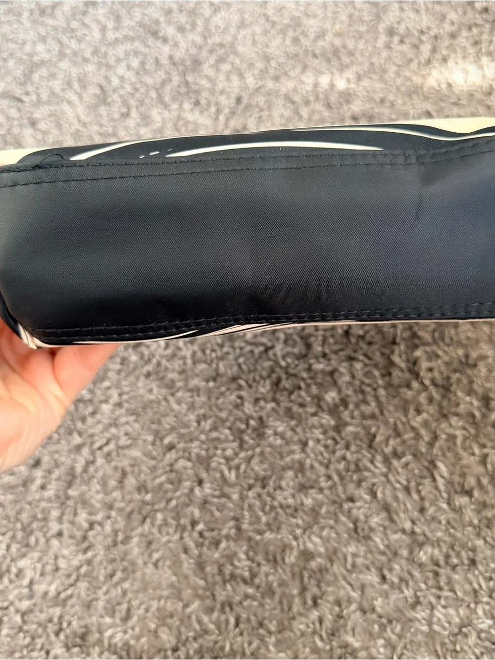 Cream and black Cosmetic Pouch